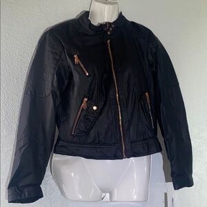 dELiA*s  Faux Leather Jacket Color: Black Size: M